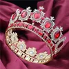 Barokowa Królowa King Bride Tida Korona Dla Kobiet Strzelona Prom Bridal Wedding Akcesoria Tiaras i Korony Biżuteria Włosów Pageant X0726