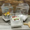 StoBag 10pcs Handle Transparent Heighten Boxes For Cake Decoration Gift Food Package Wedding Birthday Supplies Baby Show 210602