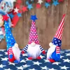 Unabhängigkeitstag-Dekoration, Plüsch-Zwerg-Puppe, amerikanischer gestreifter Stern-Druck, Hut, Zwerg-Tomte, stehendes Spielzeug