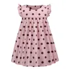 2021 Summer Europe Style Girls Abiti Fashion Dot Cotton Sweet Floral A-Line Dress Abbigliamento per bambini Abbigliamento per bambini Casual Costum Q0716