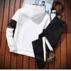 Men's Sweatshirt Sets Pullover+Trousers Tracksuit 2 Piece Pant Plain Streetwear Boy Hoodies Joggers Suit Male Clothing Promotion 210806