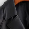 Lautaro svart överdimensionerad läder trenchrock för kvinnor raglan hylsa lösa vårkvinnkläder Lång mjuk faux läderrock 210923