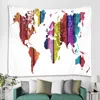 Nordic Style Animal World Map Tapestry Muur Opknoping Polyster Strand Handdoek Polyester Dunne Deken Yoga Sjaal Mat 210609