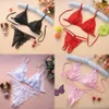 La biancheria intima della biancheria delle donne ha regolato la perizoma trasparente del reggiseno del pizzo sexy NIN668 Y0911