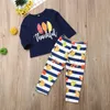 1-6Y Giorno del Ringraziamento Toddler Kid Girls Clothes Set T-shirt a maniche lunghe Pantaloni Abiti Costumi per bambini Abbigliamento 210515
