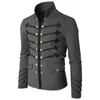 Herrjackor Herr Gothic Steampunk Military Parade Jacka Slim Fit Tunika Rock Svart Army Coat Långärmad Herr Plus Size