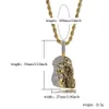 Jinao Gold Color Iced Out Chain cubic Zircon Ghost religieux Jésus Colliers Pendant Colliers Men Gifts Hip Hop Bling Jewelry X05092847671282