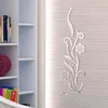 Spiegel Pflanze Hanato Blumen 3D Badezimmer Home Decor Acryl Wand DIY Spiegel Lrregular Reflektierende Wohnzimmer Dekoration Salon Aufkleber