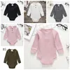 Baby Girls Boys Clothes Solid Cotton Infant Girls Rompers Long Sleeve Newborn Jumpsuits O Neck Bodysuit Baby Clothing