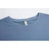 Kvinna Långärmad T-shirts Crew Neck Tops Tees Solid Färg Bomull Kläder Vår Fashion 210421