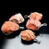 Irregular Natural Original Stone Style Wire Wrap Pendant Necklaces Women Men Fashion Party Club Decor Jewelry With Chain