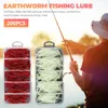 100pcs livslika röd mask mjuk locke 34mm Earthworm Fiske Silikon Artificiell Bait Fishy Smell Räkor Additive Bass Carp