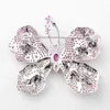 Belle broche papillon de mode en cristal de zircone violet