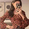 Matakawa Polka Dot Chiffon Shirt Dames Lange mouwen Blusas Lente Retro Blouse Dames Slanke Stiksels Geguïneerd Korte Top Shirt 210513