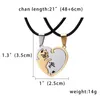 Animal Pendant Black White Cat Stitching Necklace Simple Friendship Gift Heart Shape Gold Cute Couple rope chain Necklaces 2pcs/set
