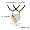 Pendentif Animal Noir Blanc Chat Couture Collier Simple Amitié Cadeau Coeur Forme Or Mignon Couple Corde Chaîne Colliers 2pcs / set