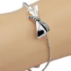 Briljante boog Charms Clear CZ Crystal Shine Bangles Fine 925 Sterling Silver Armbanden Dames