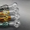Färgrik skalle glasolja brännare vattenrör tjocklek Böjd pyrex rak typ ledning 14mm Man för bongs Rökning Tillbehör