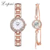 Mens Horloges LVPAI Merk Luxe Armband Set voor Dames Mode Geometrische Bangle Quartz Klok Dames Horloge Zegarek Damski