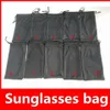 Sacs noirs pour lunettes de soleil Brand Sunglasses Sacs 10 Styles Options pour une taille normale MOQ = 20pcs