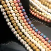 8mm Silver Gold Metal Color Plating Loose Lava stone Beads Jewelry Making Accessories for bracelet