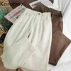 Korobov Lato Preppy Style Kobiety Spodnie Koreański Nowy Chic Solid Kobiety Spodnie Streetwear Femme Joggers Harem Spodnie 210430