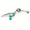 Belly Button Navel Rings Dangle Feather Charm Jewelry Accessories Fashion