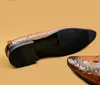 Lacing رجل أشار تو أحذية اللباس الرسمي جلد طبيعي مكتب الأعمال الزفاف البروغ أكسفورد الأحذية الأسود الكاكي الرجال إيطاليا حذاء
