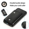 Doppelschnalle Lederetui für iPhone 7 8 x xs Plus XR 11 12 13 PRO MAX SE Magneti Halter Multiple Card Slots Brieftasche Abdeckung