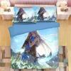 Conjuntos de cama Lenda de Zelda Jogo de Moda 3D Conjunto Anjo com Asas Azuis Capa de Edredão Colchas Coloridas Desenhos Animados Crianças 3 Pcs Bedclothes