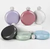 Portable round mini hip flask 304 stainless steel wine kettle crystal cover colorful ladies flagon Glitter HipFlask SN2551