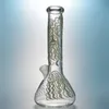 Jellyfish Pattern Hookahs 9 Inch Thick Diffused Downstem Glass Bongs Ice Catcher Oil Dab Rigs Straight Tube Beaker Water Pipes 18mm Female Joint With Bowl