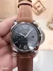 Classic Men Automatic Mechanical Sapphire Silver Rostfritt stål 3 dagars lysande 1950 Sport Watch Blue Black Leather Wristwatches2558