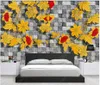 Özel fotoğraf duvar kağıtları 3D duvar resimleri duvar kağıdı modern taş duvar tuğla kabartma çiçek oturma odası dekorasyon duvar boyama için