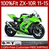 Injektionsmässa för Kawasaki Ninja ZX-10R ZX 10 R 1000 CC ZX10R Ljusgrön 11 12 13 14 15 101no.94 ZX 10R 1000CC ZX-1000 2011 2013 2013 2014 2015 ZX1000 C 11-15 OEM BODY 2014