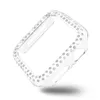 Kvinna Luxury Two Rows Diamond SmartWatch Case för Apple Watch 1 2 3 4 5 6 PC Armour Cover för IWatch 38mm 40mm 42mm 44mm Skärmskydd Fram Bra kvalitet