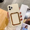 Soft Silicone Cell Phone Cases Temperament Electroplated Metal Square Buckle Bracket Back Cover for Iphone 12 11 Pro Max X XR XS 6s 7 8 Plus