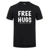 Free Hugs Impression T-shirt Pour Hommes Homme D'été Tops Tee O Cou À Manches Courtes De Mode Coton T-Shirt T-shirt Homme Marque Vêtements 210714