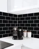 Art3D 36x30cm adesivos de parede adesivos self-adesivo casca e vara backsplash para cozinha casa de banho, azulejos de metrô preto, papéis de parede (10 peças, versão mais espessa)