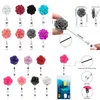 Favore di partito Fibbia certificato retrattile Clip per badge rosa Ruota il badge facile da tirare Titolare Retrattile Cavo ID Badge-Reel dd881