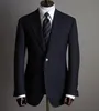 Męskie Garnitury Blazers (Kurtka + Spodnie) Moda Biznes Czarny 2 Sztuka Groom Tuexdos na ślub Formalny Prom Suit Party Evening Blazer Custom M