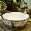 Цветочная ванная комната Lavabo Ceramic Cerial Counter Top Wash Basin Holoakroom серебряный узор фарфоровой сосуд раковина ванной умывальник бассейна