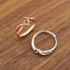 4mm Runda Bezel Ring Inställningar Solid 14K / 18K Rose Vit Guld med Moissanit Accent DIY Vintage Style Form Shank Tray 1210081