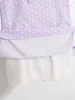 Summer French Bow Tie Skirt Puff Sleeves Star Print High Waist Dress Short Zipper Hollow Out Female Chic 210514