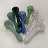 Tubi a cucchiaio da 4 pollici Pipa per bruciatore a nafta in vetro Multicolore Fumo Narghilè Tabacco colorato Mini piccole pipe Accessori per tubi dritti