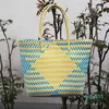 Summer plastic tote waterproof woven beach bag