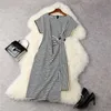 Fashion Women Summer Striped Asymmetrical T Shirt Dress Short Sleeve Casual Robe Femme Designers Vestidos 210601