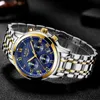 Часы мужской роскошный бренд Lige хронографов спортивные часы для мужчин водонепроницаемый все стальные кварцевые золотые часы Relogio Masculino 210527