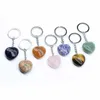 Reiki Guérison Pierre Naturelle Cristal Porte-clés Sac À Main Porte-Monnaie Beau Coeur Dangle Pendule Opale Agates Quartz Porte-clés G1019