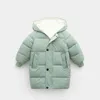 Inverno Bambini Cappotti Bambini Ragazzi Giacche Moda Cappotto lungo spesso Ragazze Capispalla con cappuccio Tuta da neve 3-10Y Vestiti per adolescenti 211204